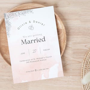 Editable Wedding Invitation Template in Canva