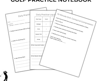 Cuaderno de práctica de golf: registro diario imprimible para ejercicios, sensaciones del swing y sesiones de entrenamiento (PDF)