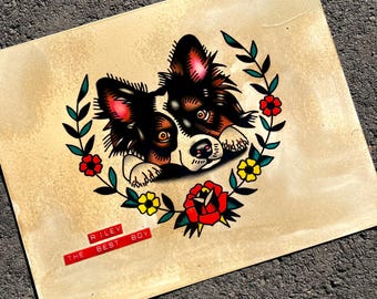 American Traditional Style Pet Portraits(Hand Painted)