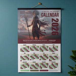 2026 Yoruba Worship Calendar - Orisa Esu - Orisha Sacred Dates (Digital Download)