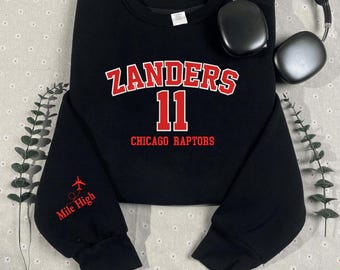 Sudadera con capucha Zanders 11 Mile High, Merchandising de la serie Windy City, Regalo literario de Liz Tomforde, Chicago Raptors, Lector de novelas románticas bordadas