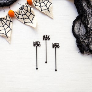 Halloween - Hey Boo - Drink Stir Sticks - Halloween Party, Halloween Birthday, drink stirrers, Laser cut wood acrylic