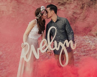 Laser Cut Wood Name Sign – Nursery Decor, Wedding Backdrop