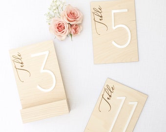 Wood Table Numbers, Wood and Acrylic Table Numbers, Wooden Table Numbers, Wedding Table Numbers, Table Numbers, Table Decor