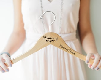 Personalized Bridesmaid Hangers - Wedding Hanger - Bridal Dress Hanger - Engraved Bridesmaid Hanger - Wedding Name Hangers