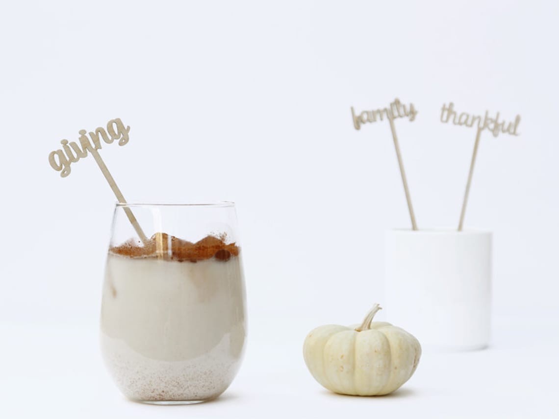 Thanksgiving Stir Stick/swizzle Stick Set Laser Cut Pack Etsy