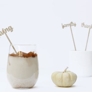 Thanksgiving Stir Stick/Swizzle Stick Set - Laser cut - Pack of 20