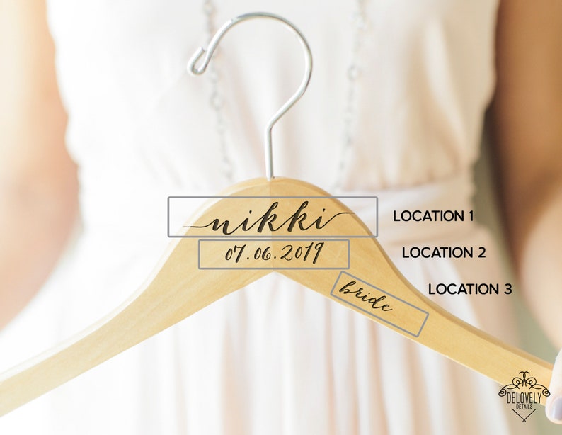 Personalized Bridesmaid Hanger Laser Engraved Wood Bride wedding Bridal party gift image 4