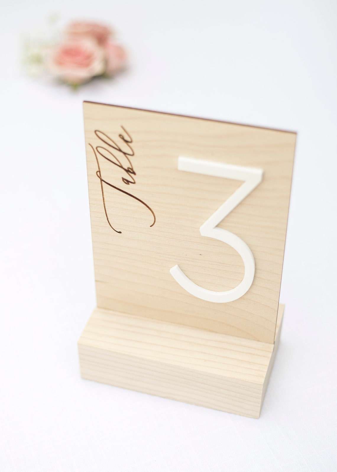 Wood Table Numbers Wood and Acrylic Table Numbers Wooden Etsy