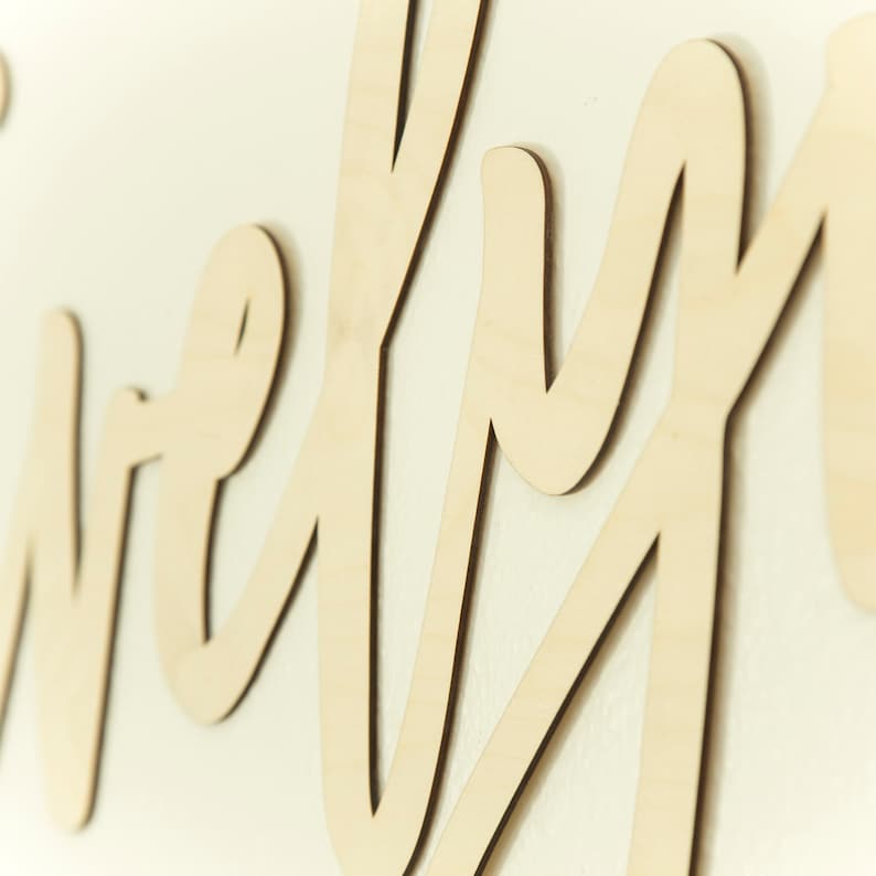 Large Laser Cut Wood Name Sign Etsy