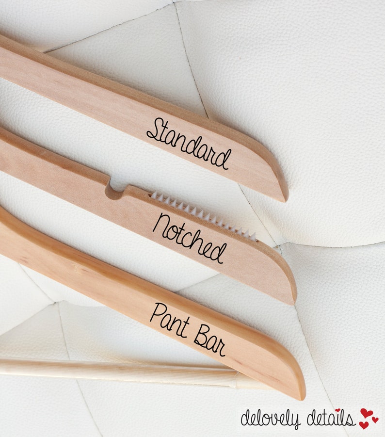 4 Personalized Bridesmaid Hangers Engraved Wood Hangers image 3