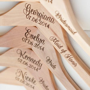 Engraved Bridal Hanger Wood image 1