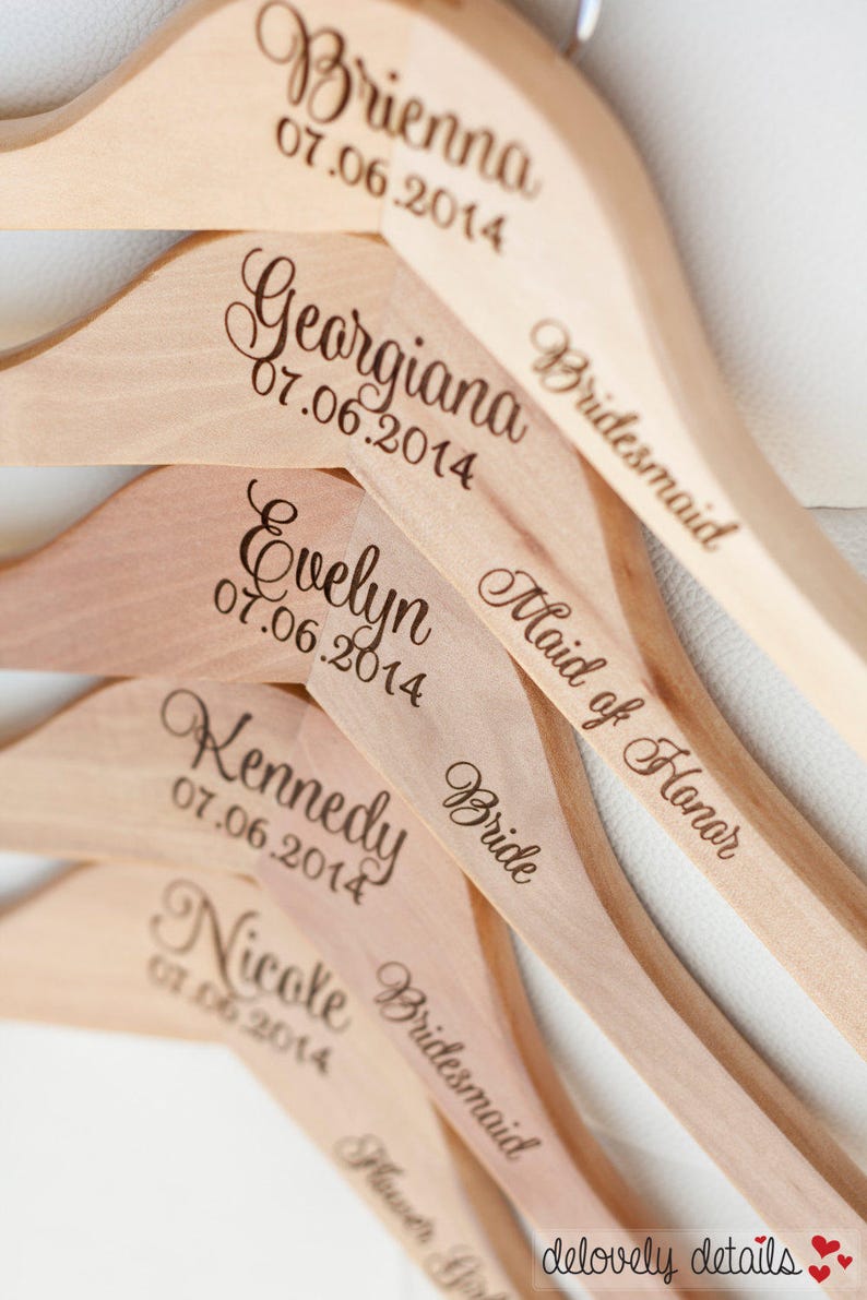 Engraved Bridal Hanger Wood image 1