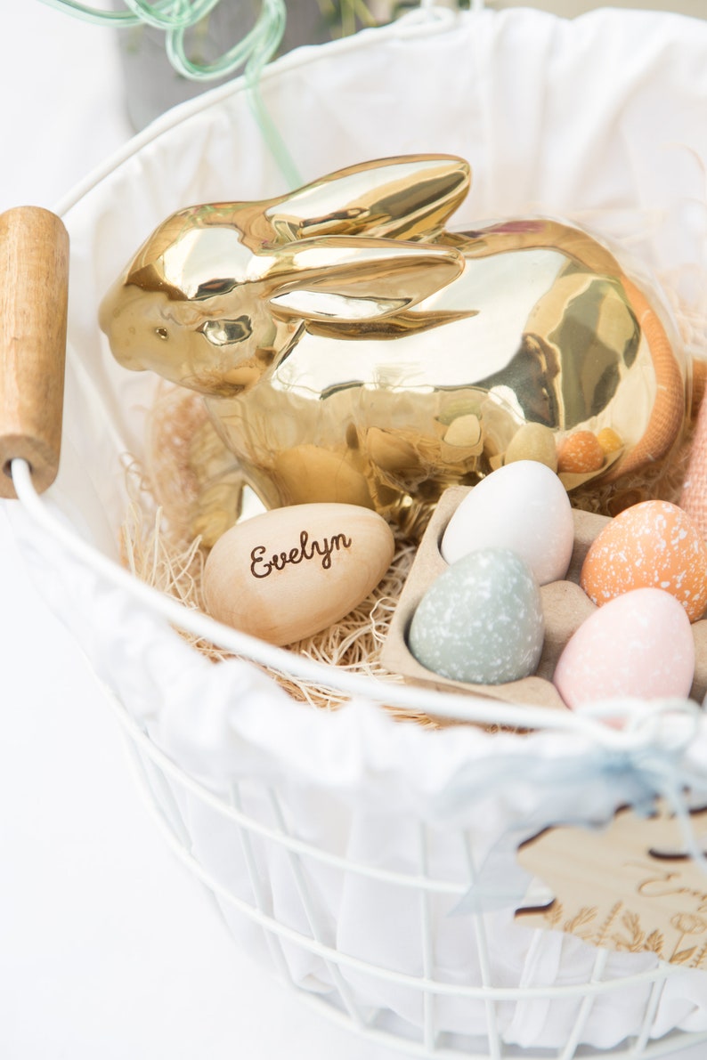 Personalized Engraved Easter Egg Engraved Eggs, Easter Decorations, Easter Basket Decorations, Easter Egg Name Tags image 3