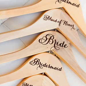 Personalized Bridesmaid Hanger Laser Engraved Wood Bride wedding Bridal party gift image 10