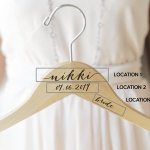 Engraved Bridal Hanger Wood image 3