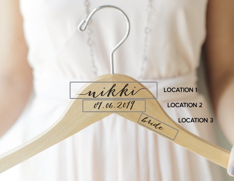 Engraved Bridal Hanger Wood image 3