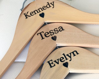 9 - Personalized Bridesmaid Hangers - Engraved Wood