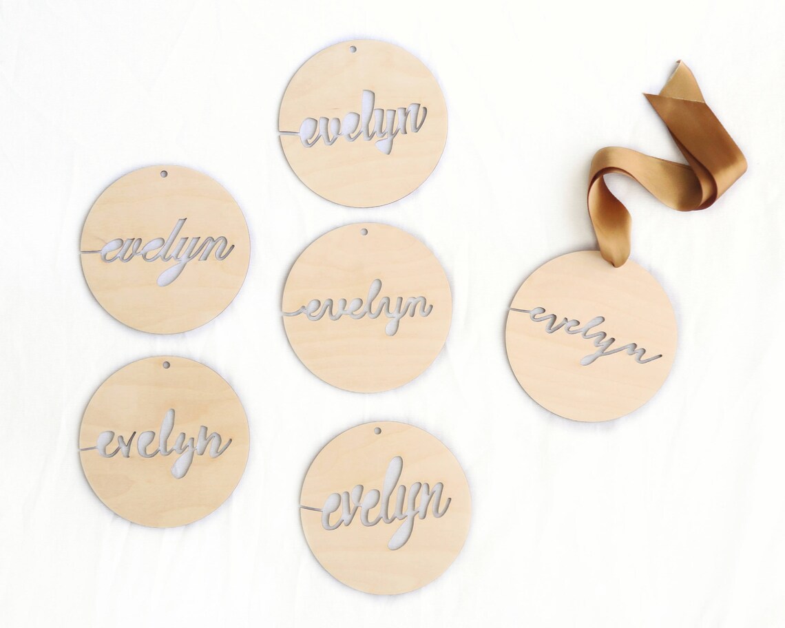 Laser Cut Round Wood Name Sign Etsy