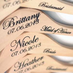 Engraved Bridal Hanger Wood image 9