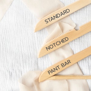 5 Notched Custom/Personalized Wedding Hanger with Arm Inscription Wooden image 5