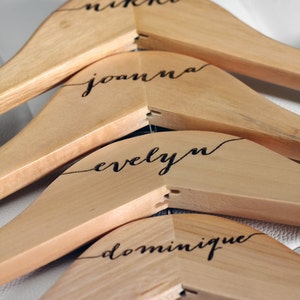 12 Personalized Bridesmaid Hangers Engraved Wood image 4