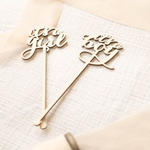 It's a Girl/Boy Stir Sticks Swizzle Sticks For Baby Shower and Gender Reveal Parties image 4