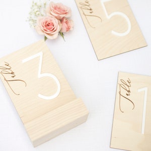 Wood Table Numbers, Wood and Acrylic Table Numbers, Wooden Table Numbers, Wedding Table Numbers, Table Numbers, Table Decor image 4