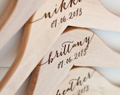 8 - Personalized Bridesmaid Hangers - Engraved Wood