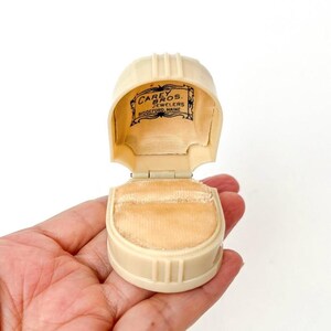 Art Deco Ring Box Jewelry Wedding Velvet Display Celluloid Plastic Vintage Antique Maine