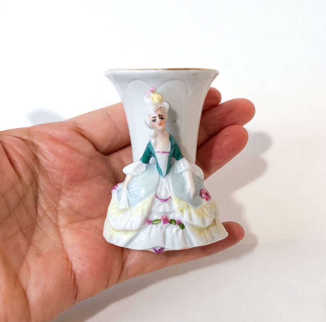 Cute Victorian Lady Bud Vase Woman Court Colonial Figure Etsy