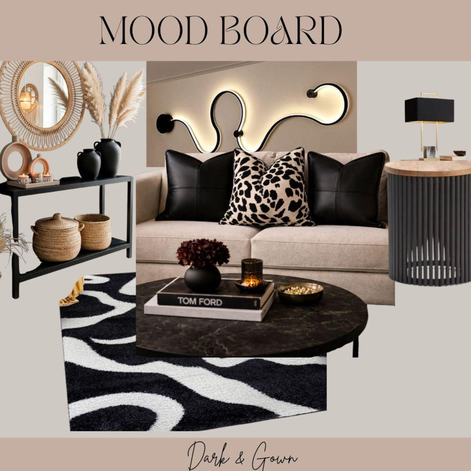 Modern Interior Design Mood Board Template | Client Presentation - Etsy
