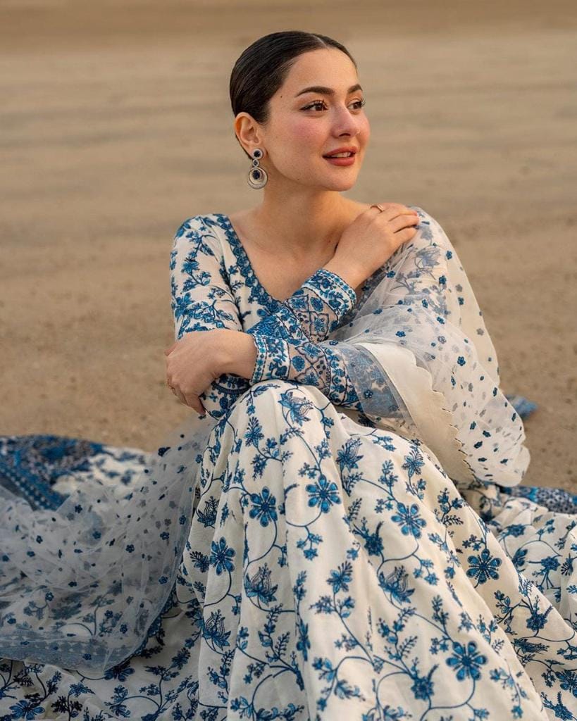 white christmas dresses Pink Lawn Dress - Bahaar Luxury Lawn '23 by Mariyam's main image 1