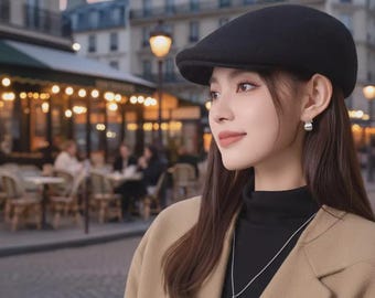 Gorra vintage británica de vendedor de periódicos, boina retro de lana con visera, estilo coreano, unisex, cálida, para otoño e invierno.
