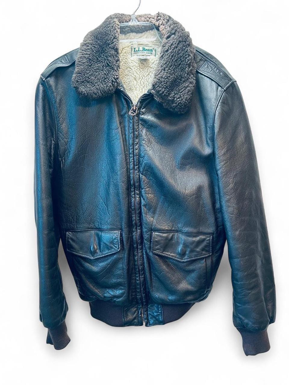 Ll Bean Leather Flight Jacket - Etsy