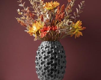 Vaso de pedra para flores secas | 15, 18 e 20 cm de altura | Ecológico | Flores desidratadas | Vaso exclusivo