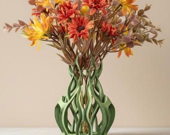 Drag Flower Vase for Dried Flowers | 6" 7" 8" 9" 10" 11" 12" Inch Height | Eco-Friendly | Dehydrated Flowers | Unique Vase