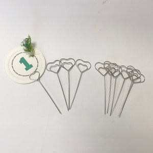 10Pcs Heart Shaped Wire table number holder, Wire Memo Holder Clips, Sign Holder, Escort Card Display, Namecard Holder, Picks 2 colors 2size image 5