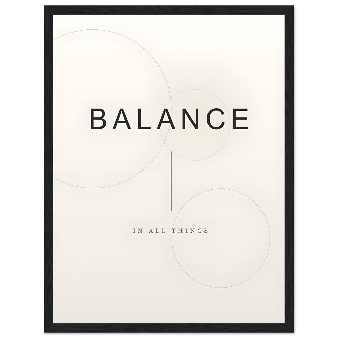 Balance Print - Minimalist Art, Black Wood Frame - Etsy