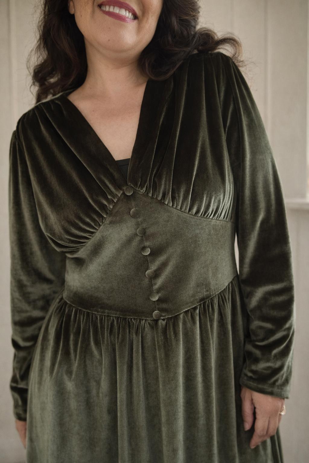 Velvet Empire Waist Midi Dress - Etsy