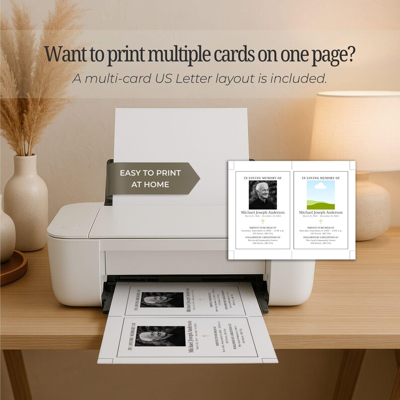 Editable Funeral Announcement Template Canva Funeral Invitation Digital ...