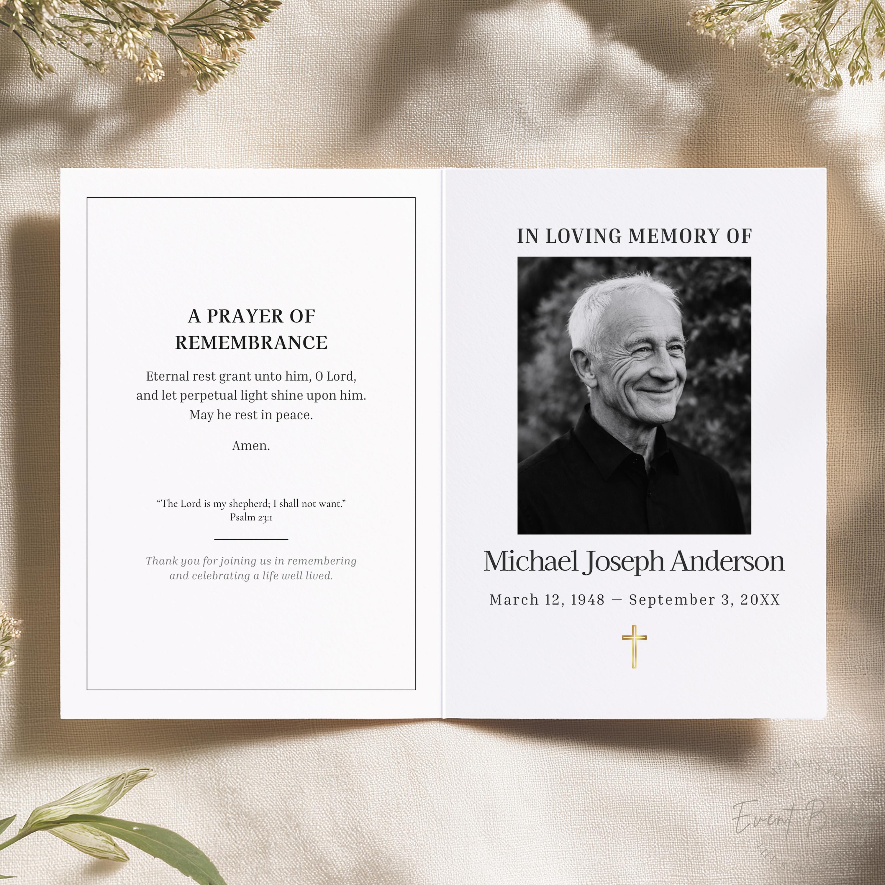 Catholic Funeral Program Template Full Script 4 Page Editable in Canva ...
