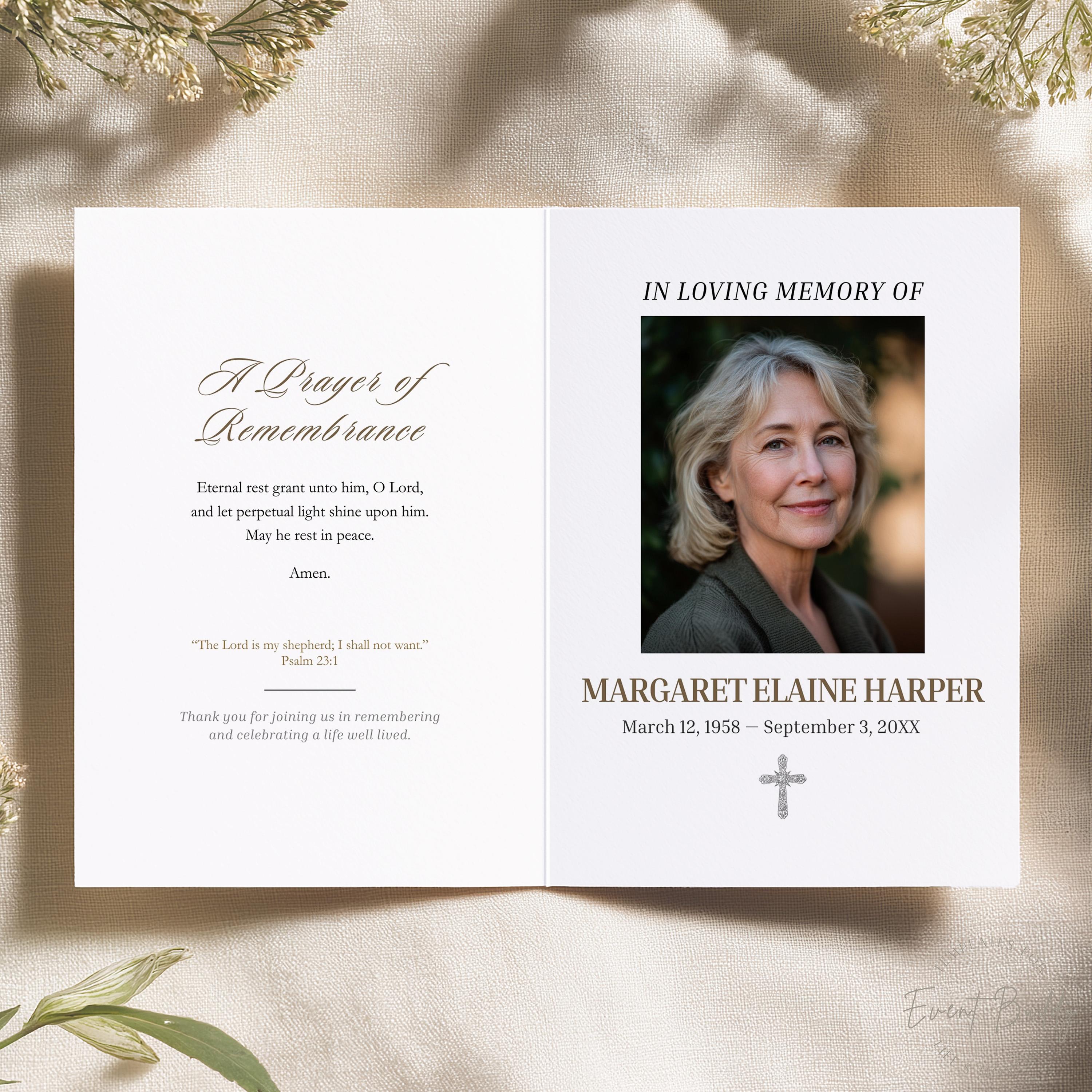 Traditional Catholic Funeral Program Mass Template 4 Page Booklet ...