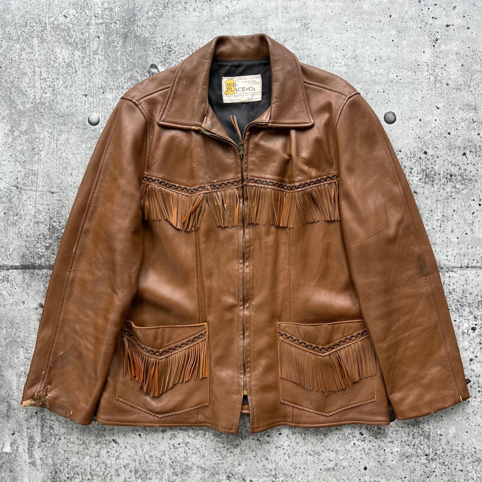 W.b. Place Leather Jacket - Etsy