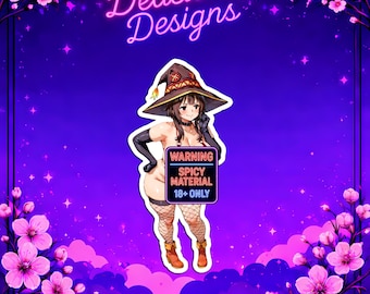 Sexy Anime Woman - Megumin - Sticker, Waifu Decal, Mature Sticker, Cute Anime Decal, Car Laptop Sticker, Collectible,
