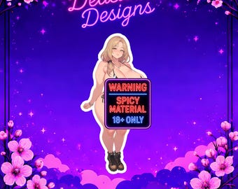 Sexy Anime Woman - Rish - Sticker, Waifu Decal, Mature Sticker, Cute Anime Decal, Car Laptop Sticker, Collectible,