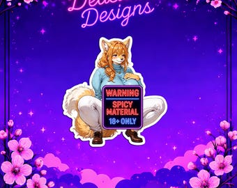Sexy Anime Woman - Luna - Sticker, Waifu Decal, Mature Sticker, Cute Anime Decal, Car Laptop Sticker, Collectible,