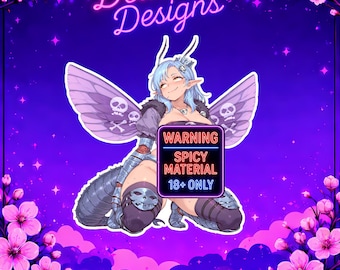 Sexy Anime Woman - Beezy - Sticker, Waifu Decal, Mature Sticker, Cute Anime Decal, Car Laptop Sticker, Collectible,