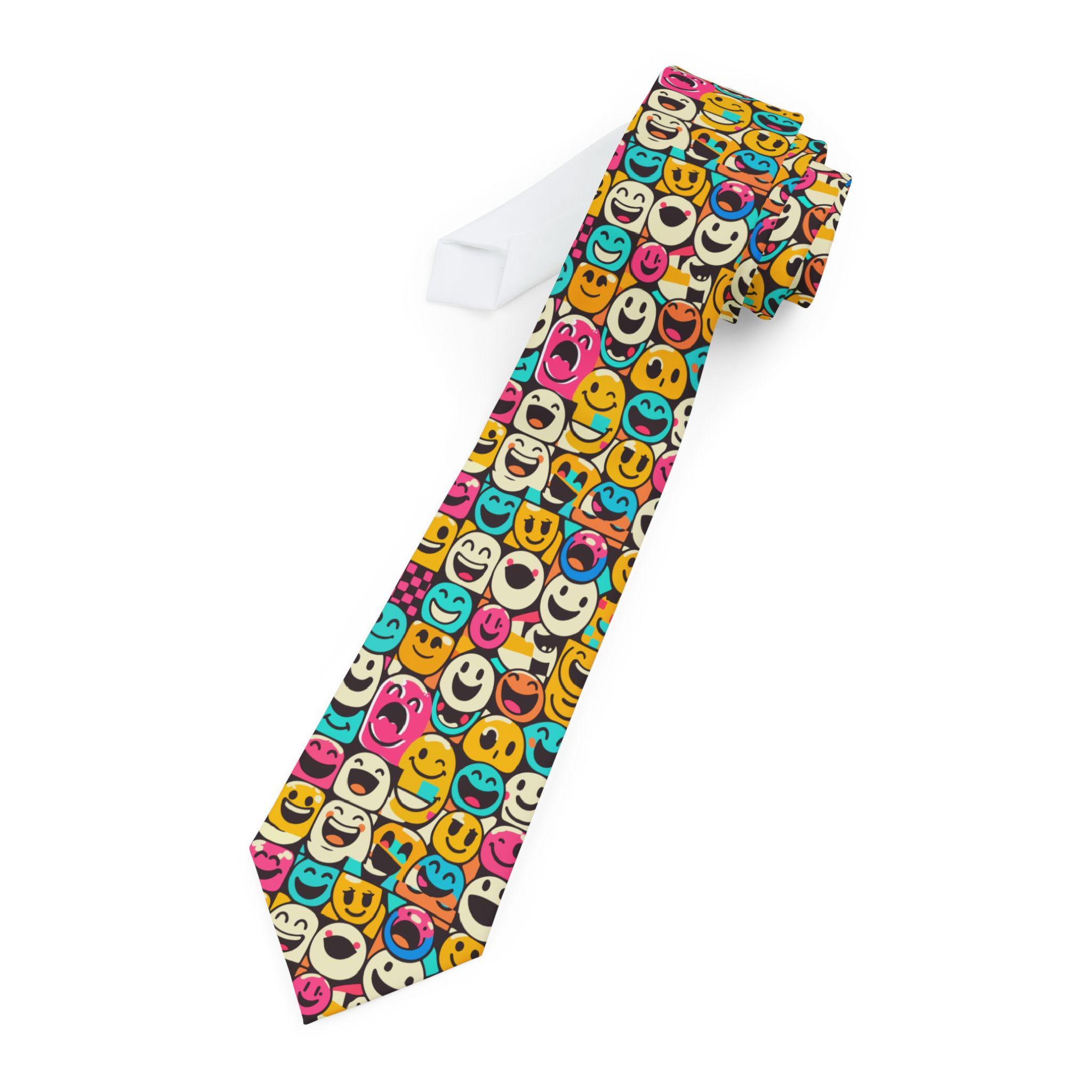 Colorful Smiley Faces Necktie | Emoji Necktie | Pop Art Pattern - Etsy