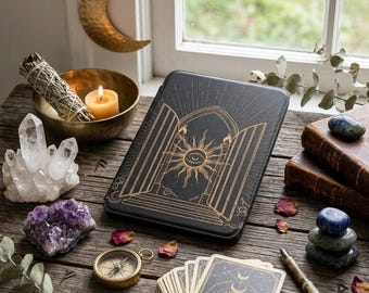 Funda para Kindle con diseño de ojo de sol místico / Puerta oculta